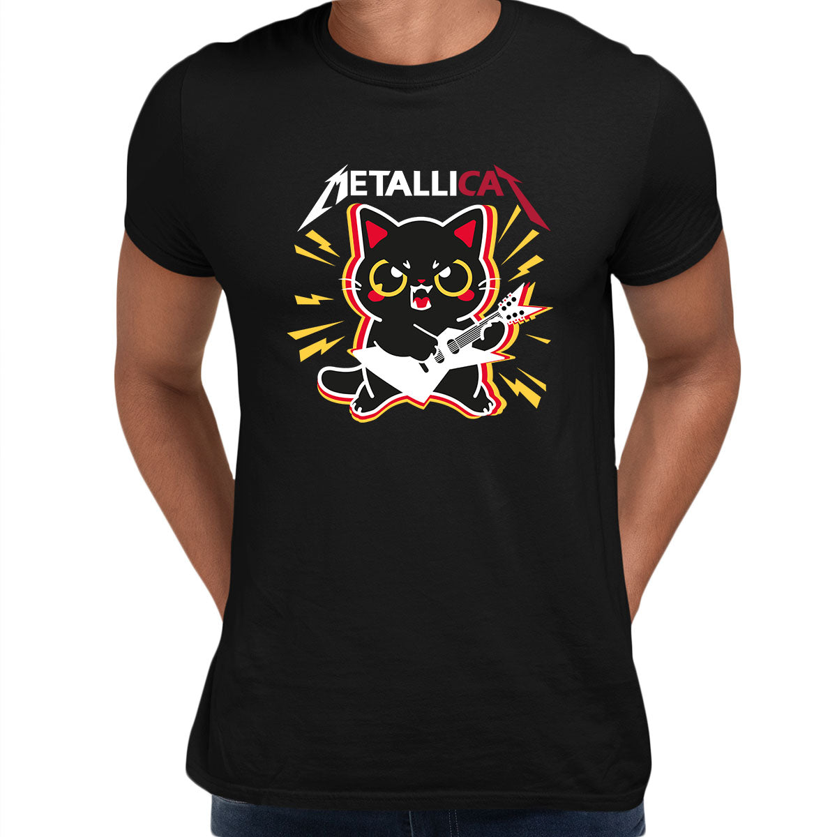 Metalicat T-shirt Funny Cat With the Guitar TV series - Kuzi Tees