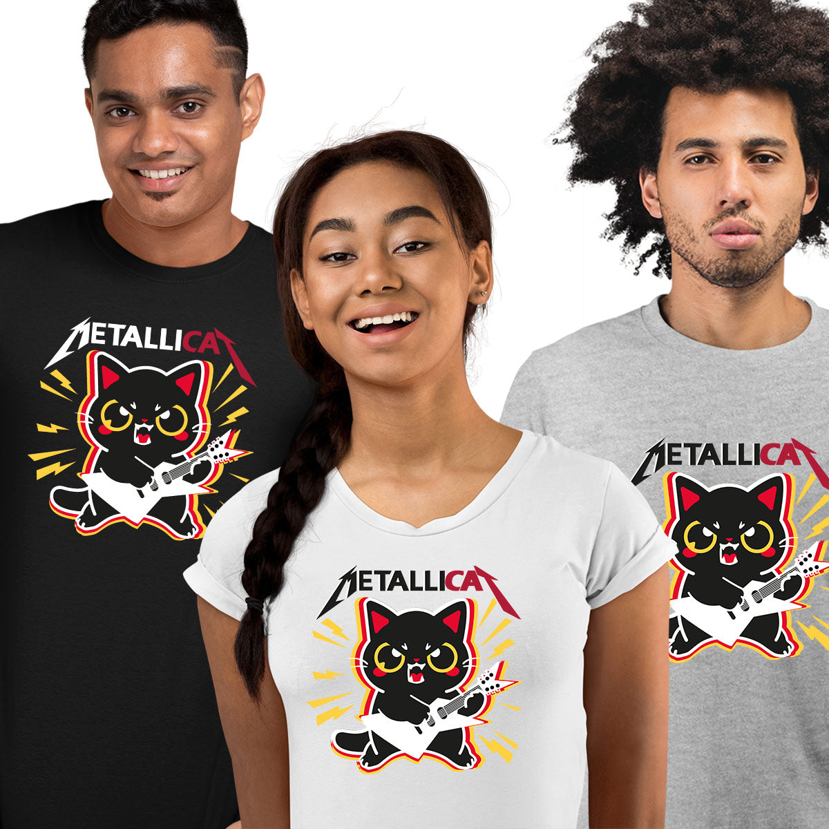 Metalicat T-shirt Funny Cat With the Guitar TV series - Kuzi Tees
