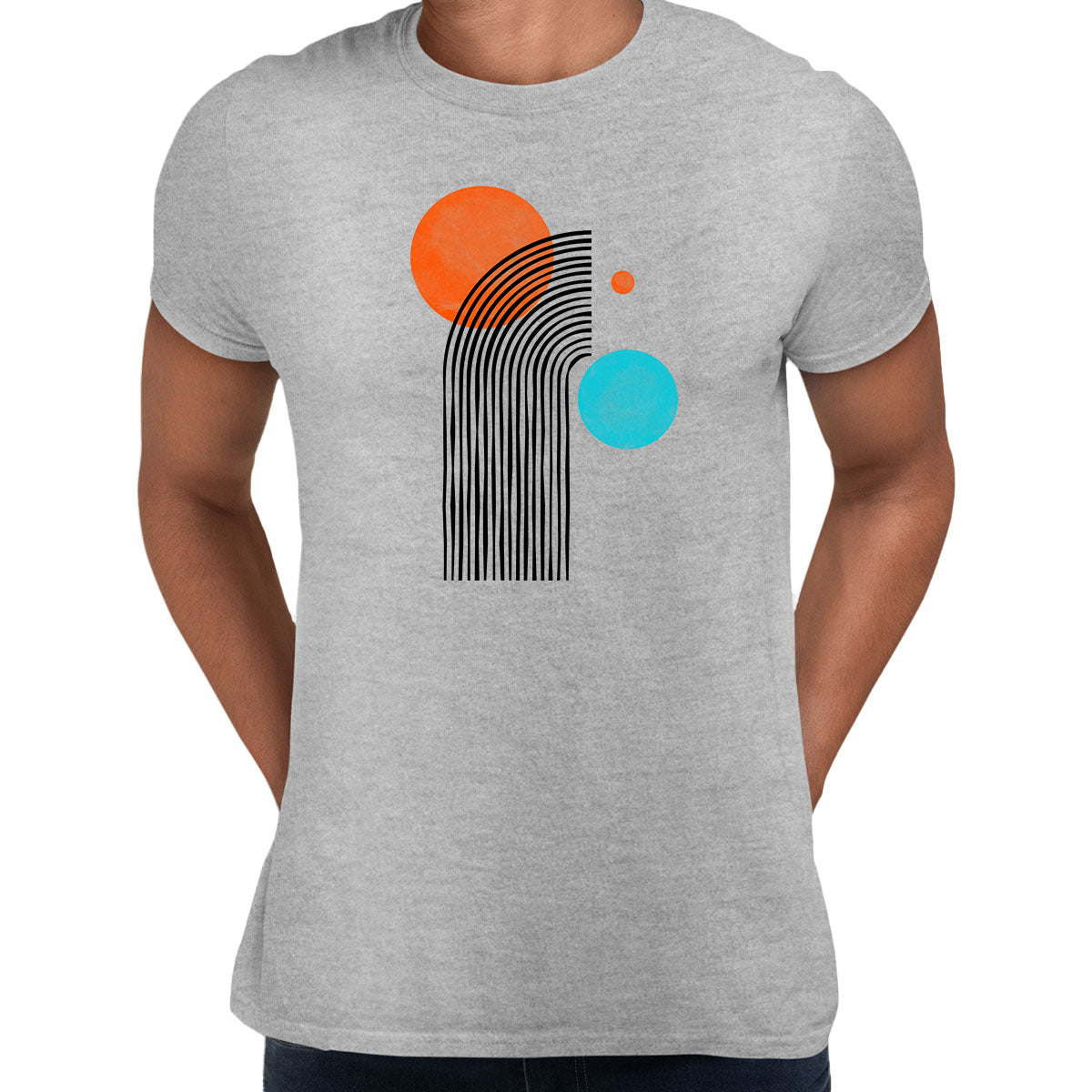 Pop Art Line Drawing T-Shirt Shapes Abstract Design Short Sleeve Funny Male Kids Unisex T-shirt - Kuzi Tees