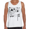 Minimal Isometric Art With Modern Geometric Composition White & BlackTank Top - Kuzi Tees