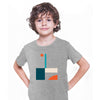 Basic Shapes Art Print T-Shirt Abstract Design Short Sleeve Round Neck Funny T-shirt for Kids - Kuzi Tees