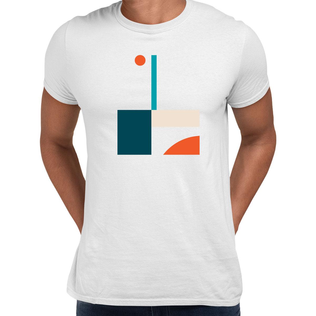 Basic Shapes Art Print T-Shirt Abstract Design Short Sleeve Round Neck Funny Unisex T-shirt - Kuzi Tees