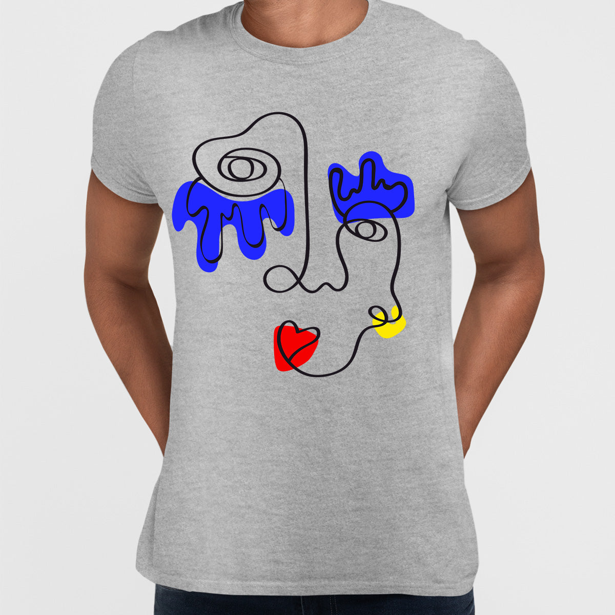Old Skool Minimalist One Line Abstract Abstract Portrait One - Kuzi Tees
