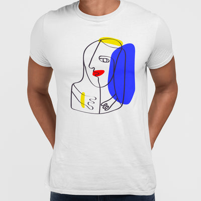 Old Skool Minimalist One Line Abstract Abstract Portrait Three - Kuzi Tees
