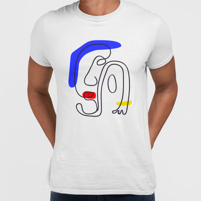 Old Skool Minimalist One Line Abstract Abstract Portrait Two - Kuzi Tees