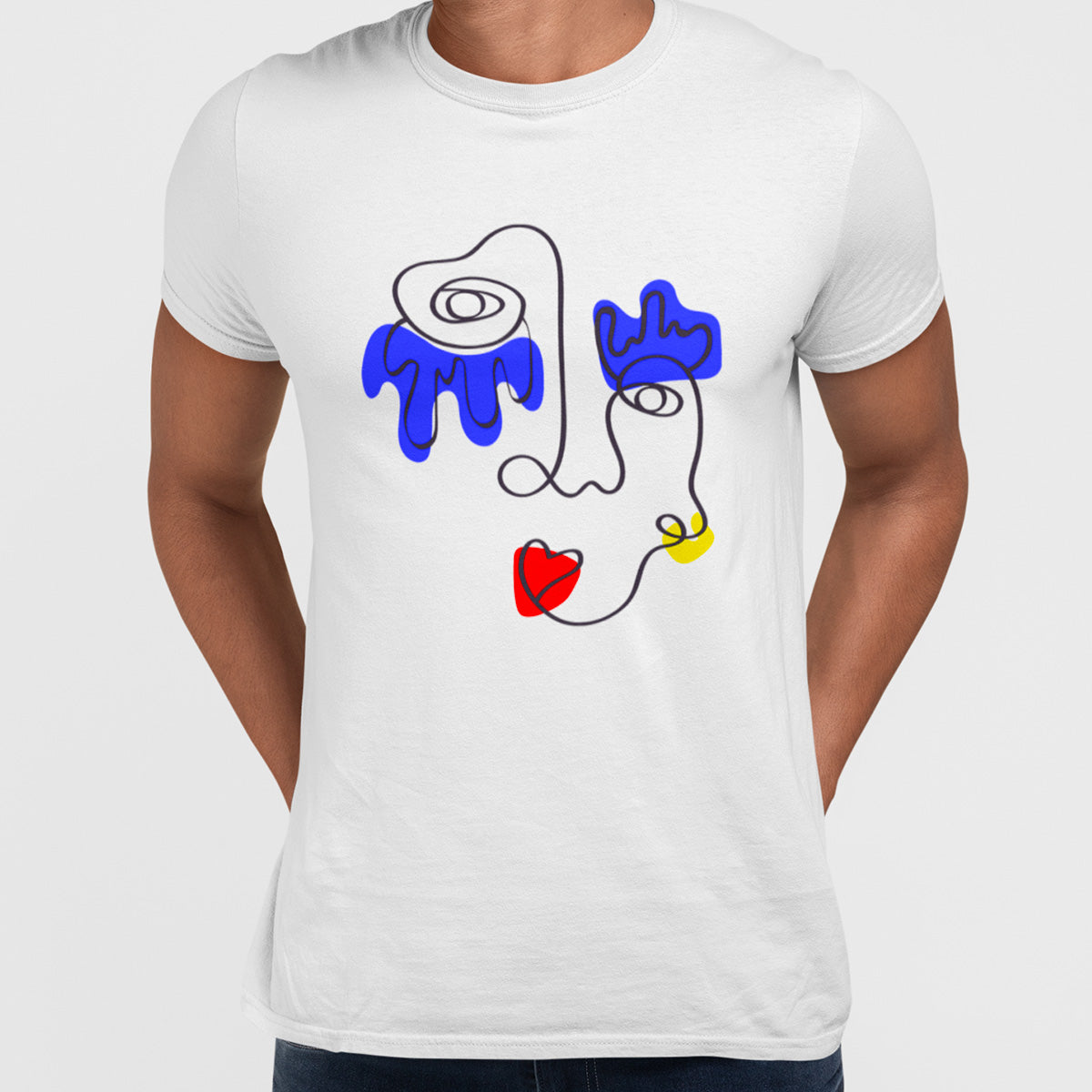 Old Skool Minimalist One Line Abstract Abstract Portrait One - Kuzi Tees