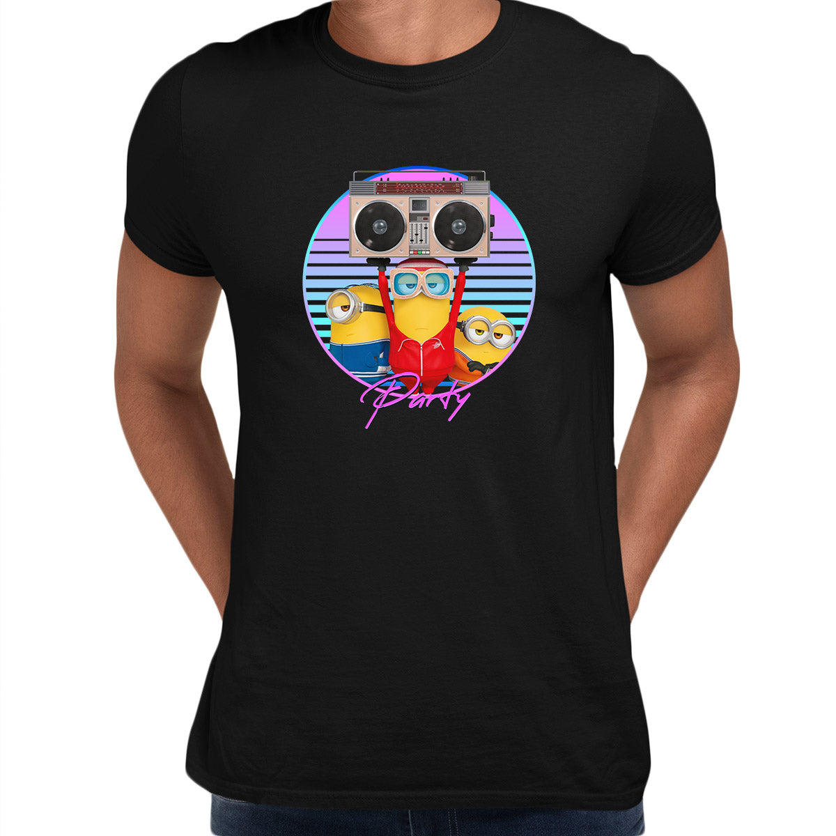 Minions The Rise of Gru Funny Retro Unisex T-shirt Black