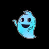 Blue Casper Friendly Monster Scary Eye Funny Gift Drawing Men Printed Unisex T-Shirt - Kuzi Tees