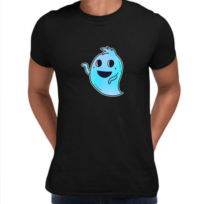 Blue Casper Friendly Monster Scary Eye Funny Gift Drawing Men Printed Unisex T-Shirt - Kuzi Tees