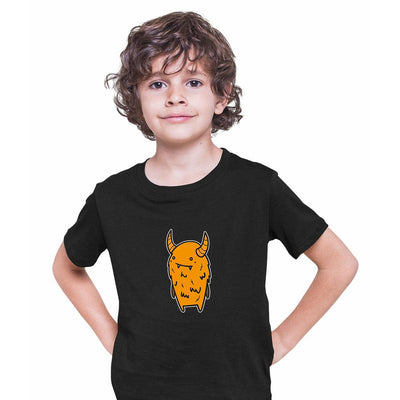Angry Evil Monster Scary Eye Funny Gift Drawing Kids Printed T-Shirt for Kids - Kuzi Tees