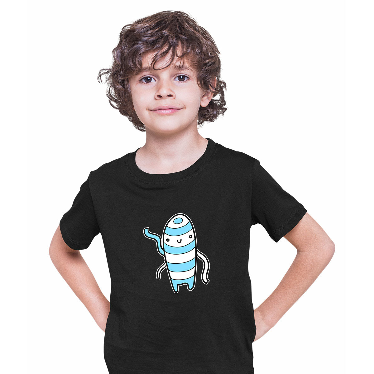 Mummy Monster Scary Eye Funny Gift Drawing Kids Printed T-Shirt for Kids - Kuzi Tees