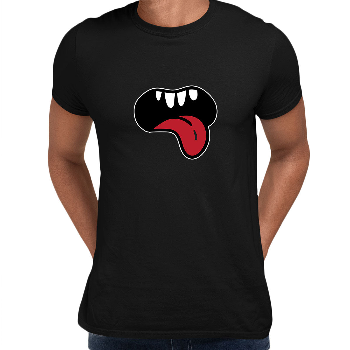 Open Mouth Monster Scary Eye Funny Gift Drawing Men Printed Unisex T-Shirt - Kuzi Tees