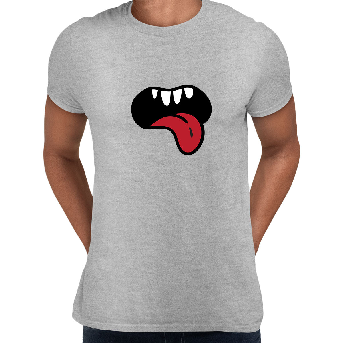Open Mouth Monster Scary Eye Funny Gift Drawing Men Printed Unisex T-Shirt - Kuzi Tees
