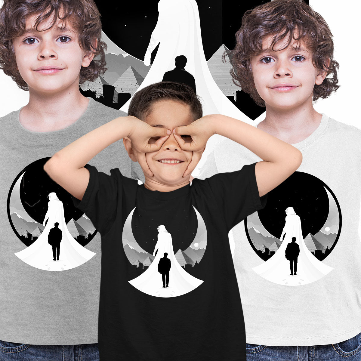 Moon Knight Kids T-Shirt Marc Spector Khonshu Designer Tee - Kuzi Tees