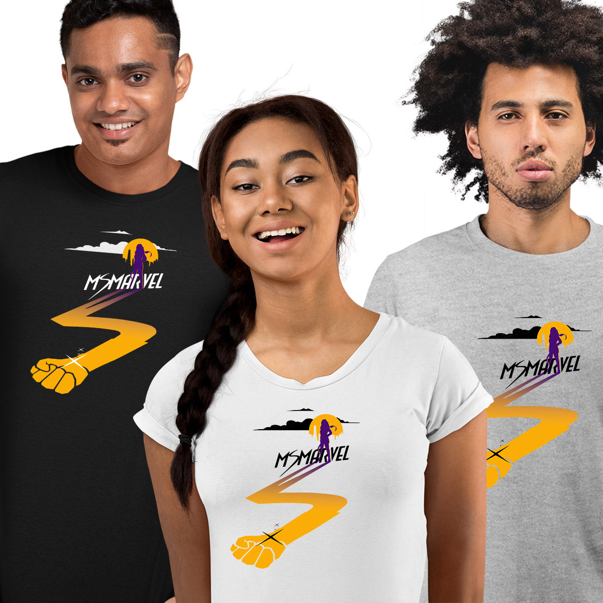 Ms Marvel Adult Graphical T-shirt Superhero - Kuzi Tees