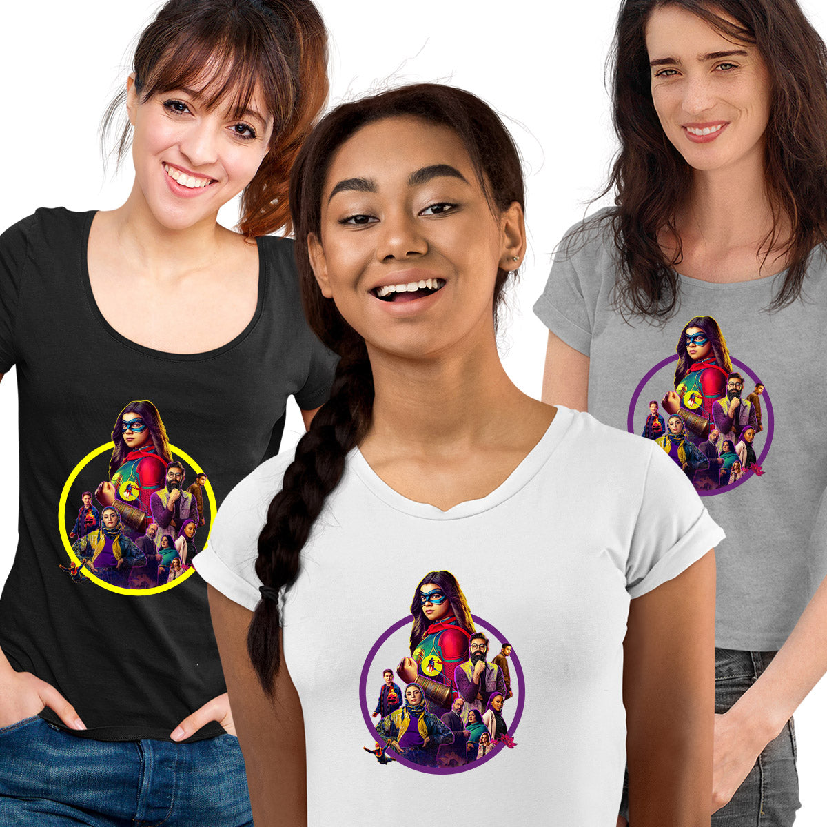 Ms Marvel Adult T-shirt Pakistani-American Muslim superhero - Kuzi Tees