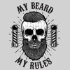 My Beard My Rules Cool Hipster Skull White and Black Tank Top - Kuzi Tees