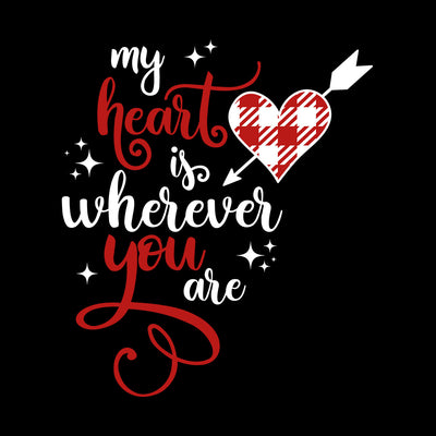 My heart is wherever you are Valentines Love T-shirt for men Unisex T-Shirt - Kuzi Tees