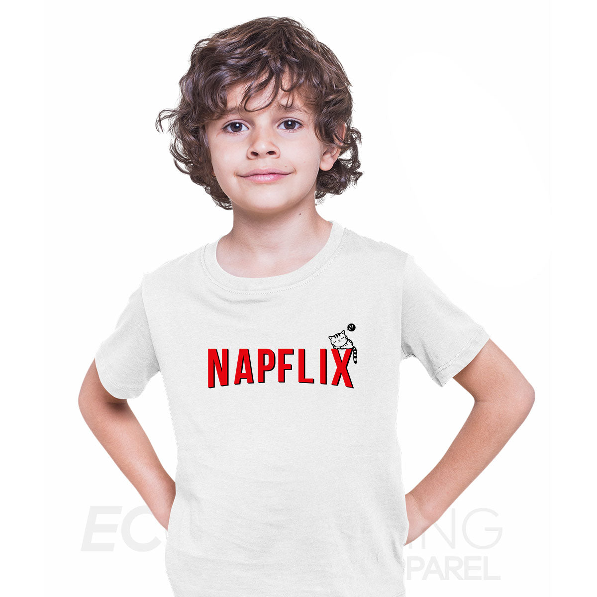Napflix Funny Novelty Movie Streaming TV Adult Kids Birthday Gift T-shirt for Kids - Kuzi Tees