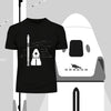 NASA SpaceX Falcon 9 Dragon Launch & Land - Black T-shirt for Space Geeks 2020 - Kuzi Tees