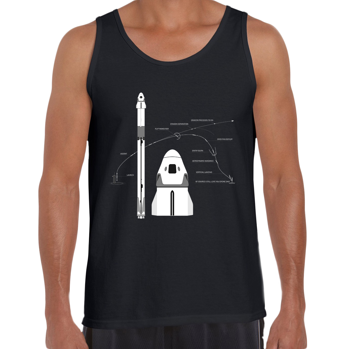 NASA SpaceX Falcon 9 Dragon Launch & Land Space Geeks 2020 Tank Top - Kuzi Tees