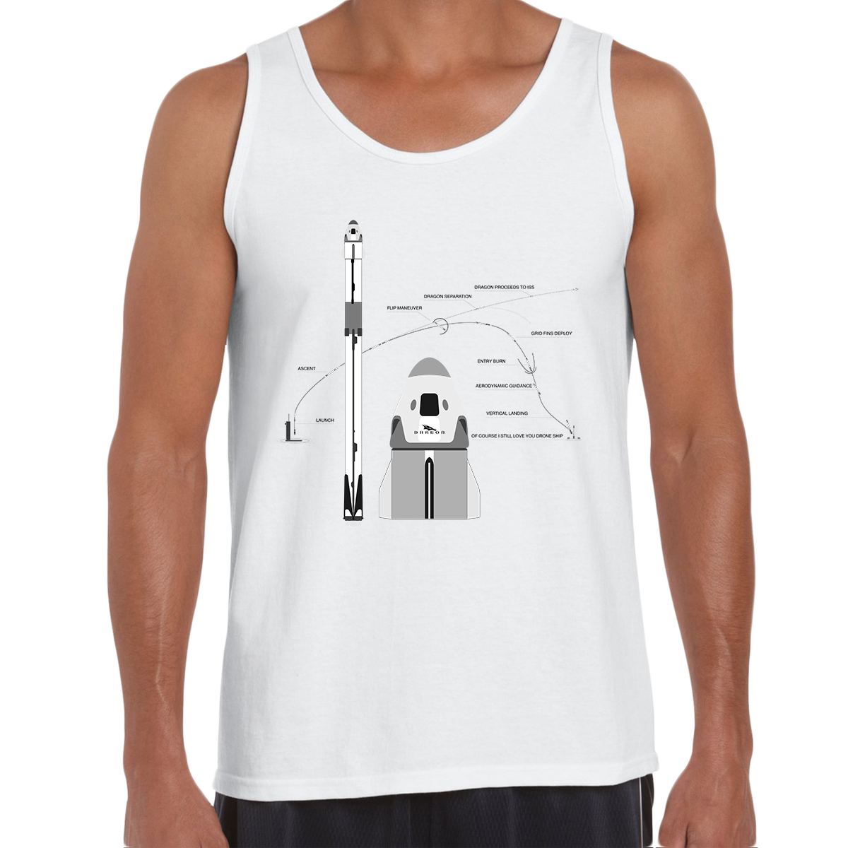 NASA SpaceX Falcon 9 Dragon Launch & Land Space Geeks 2020 Tank Top - Kuzi Tees