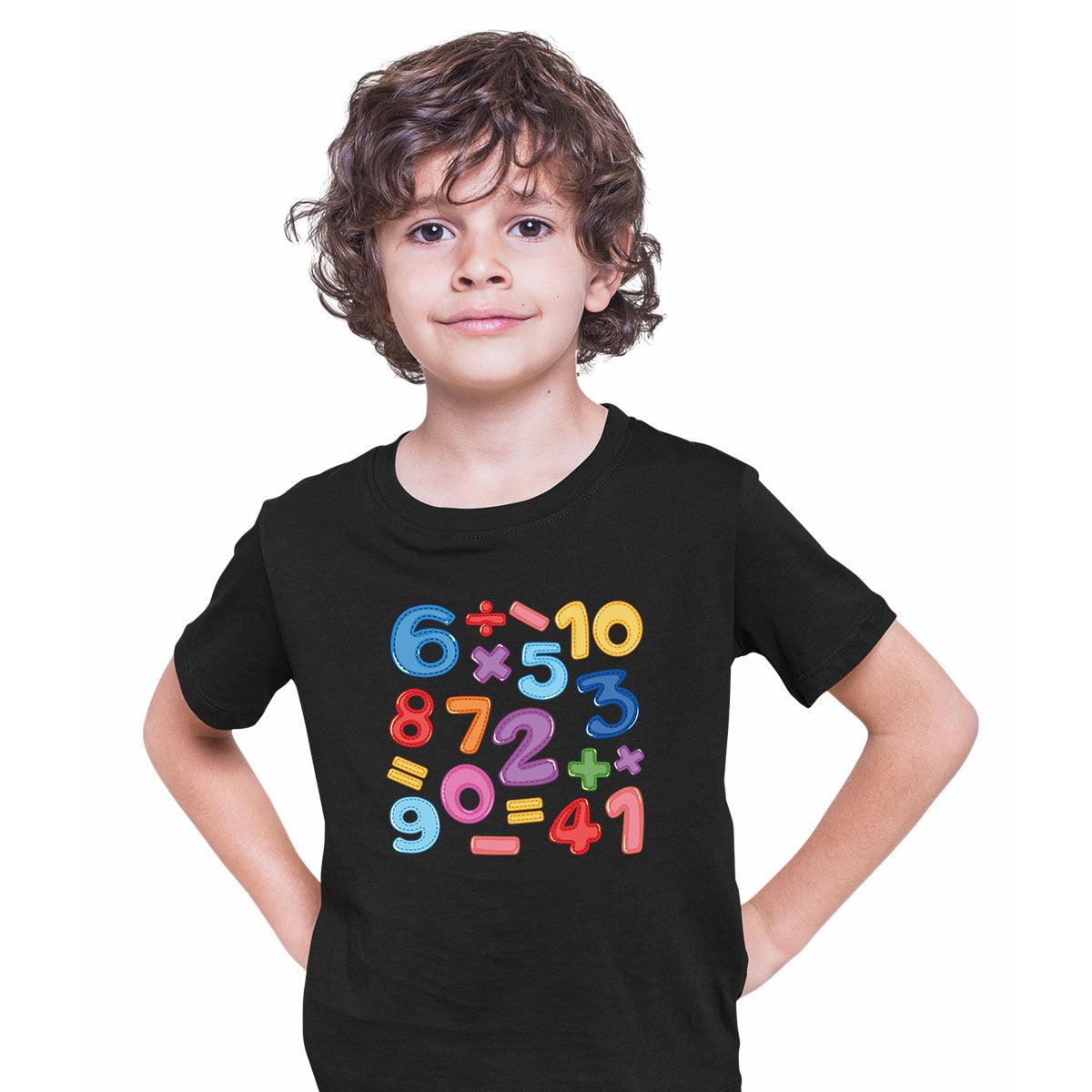 Colourful Number Day 2022 Maths Symbols School T-shirt for Kids - Kuzi Tees