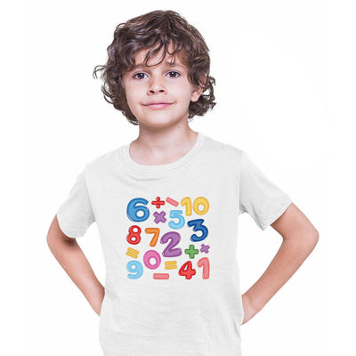 Colourful Number Day 2022 Maths Symbols School T-shirt for Kids - Kuzi Tees