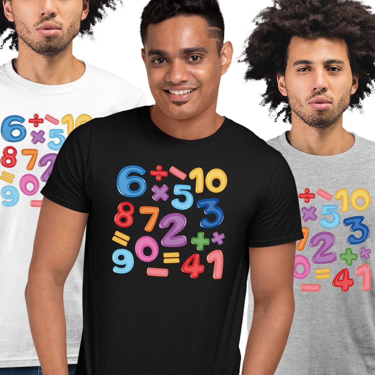 Colourful Number Day 2022 Maths Symbols School Unisex T-shirt - Kuzi Tees