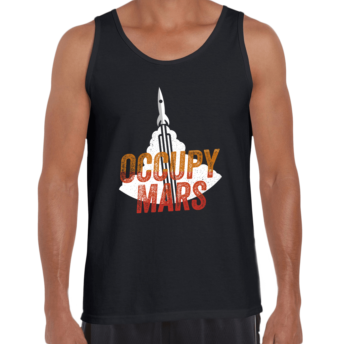 Black & White Tank Top Occupy MARS Nasa Space Project SpaceX Rocket Stars - Kuzi Tees