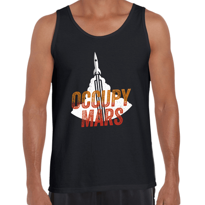 Black & White Tank Top Occupy MARS Nasa Space Project SpaceX Rocket Stars - Kuzi Tees