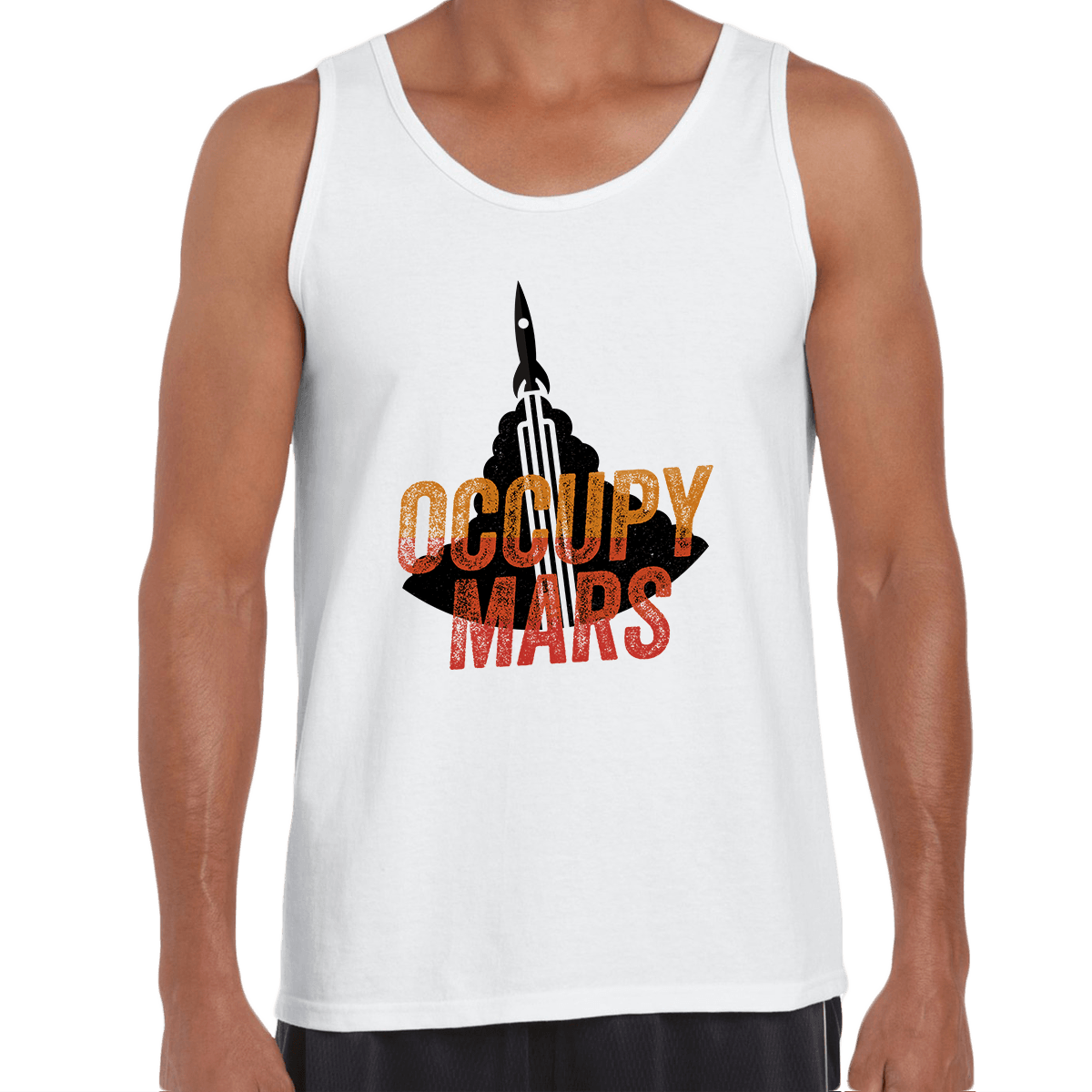 Black & White Tank Top Occupy MARS Nasa Space Project SpaceX Rocket Stars - Kuzi Tees