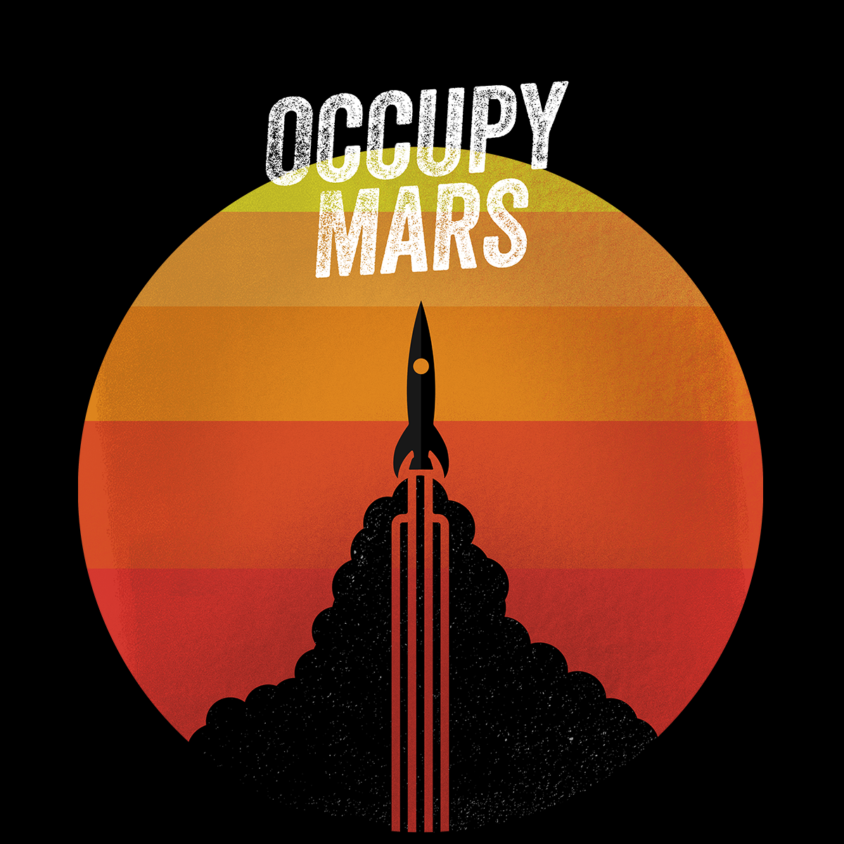 Occupy Mars Amazing Nasa Space SpaceX Rocket Stars Crew Neck T Shirt - Kuzi Tees