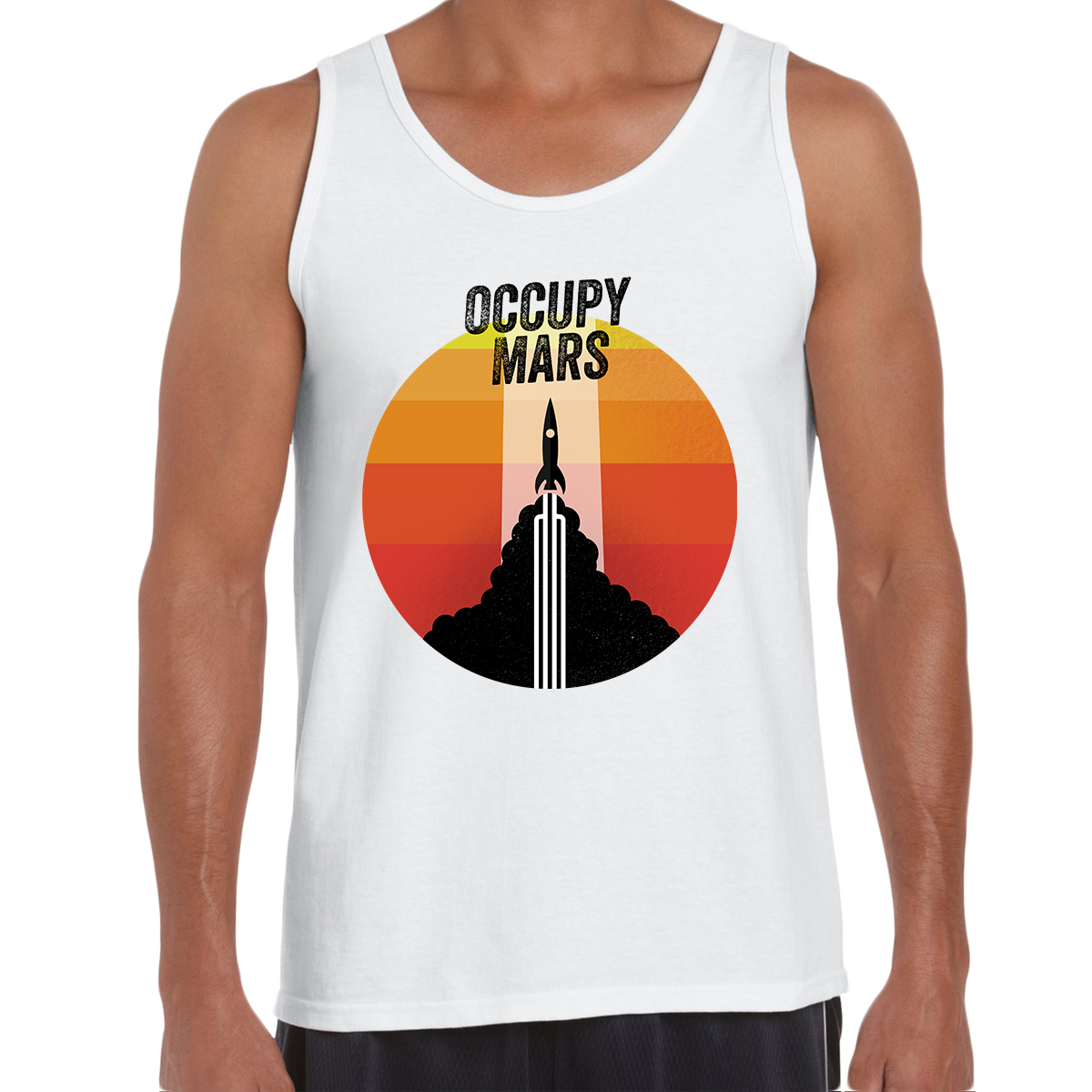 Occupy MARS Nasa Space Project SpaceX Rocket Stars Tank Top - Kuzi Tees