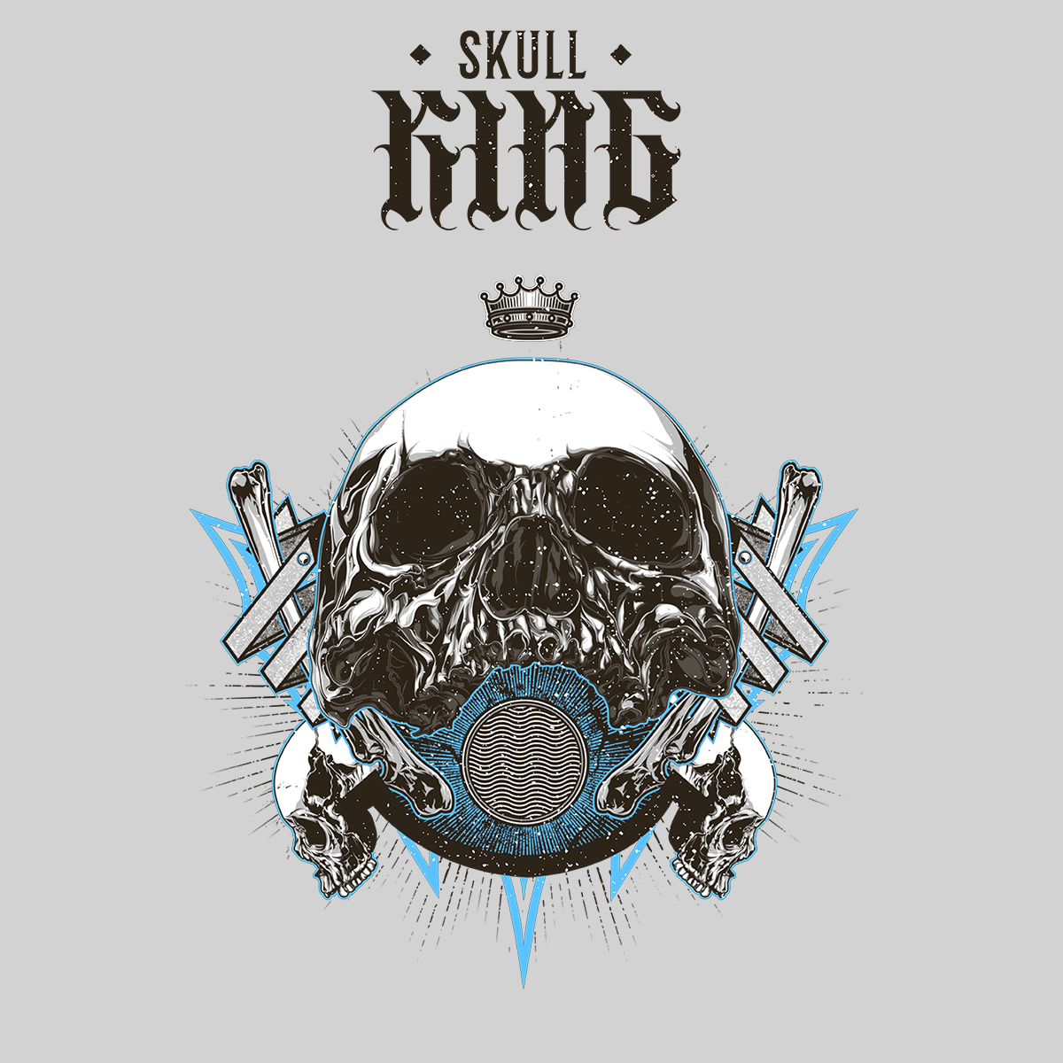Old King Death Skull T-Shirts Mens Women Bike Knighthood Grave Unisex T-shirt - Kuzi Tees