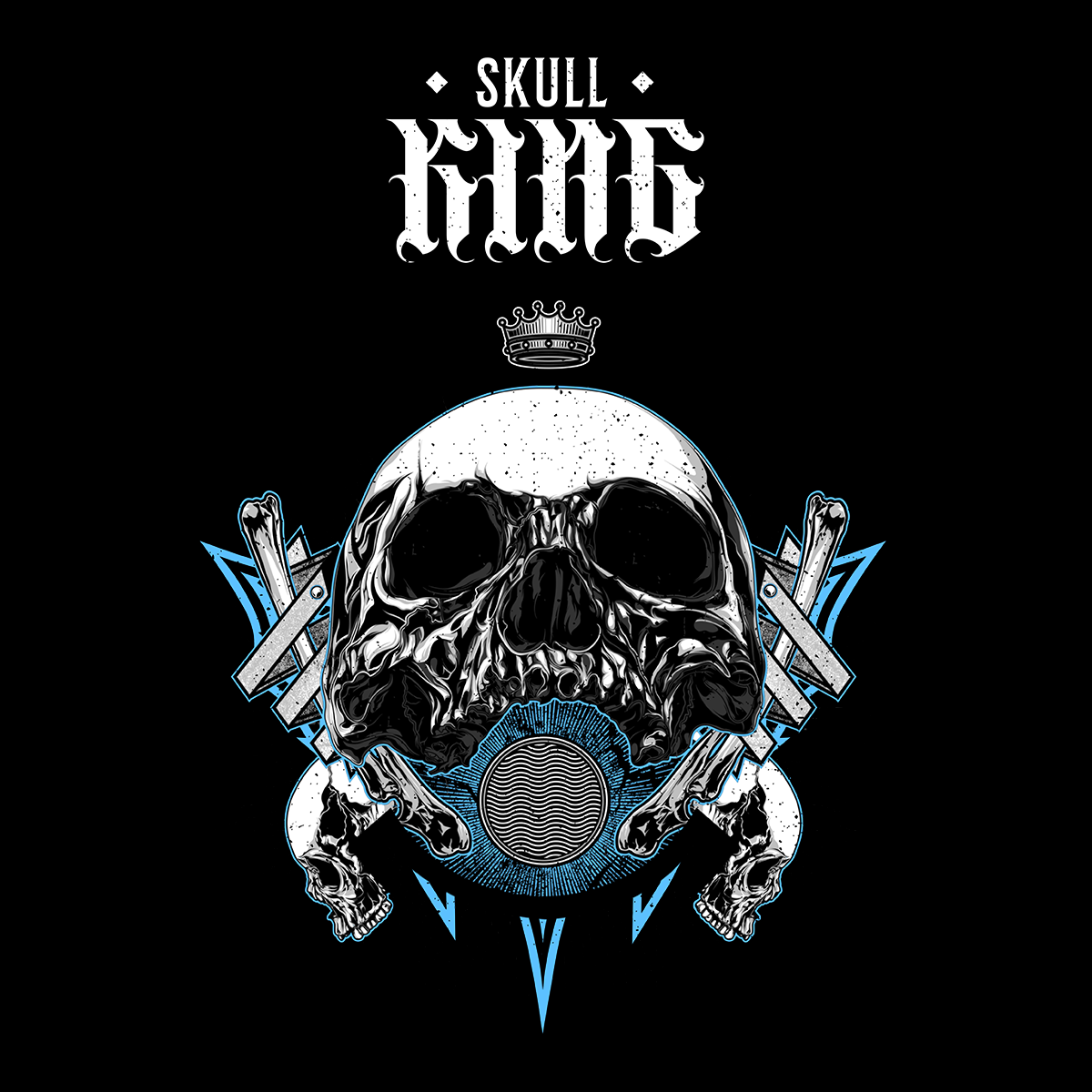 Old King Death Skull T-Shirts Mens Women Bike Knighthood Grave Unisex T-shirt - Kuzi Tees