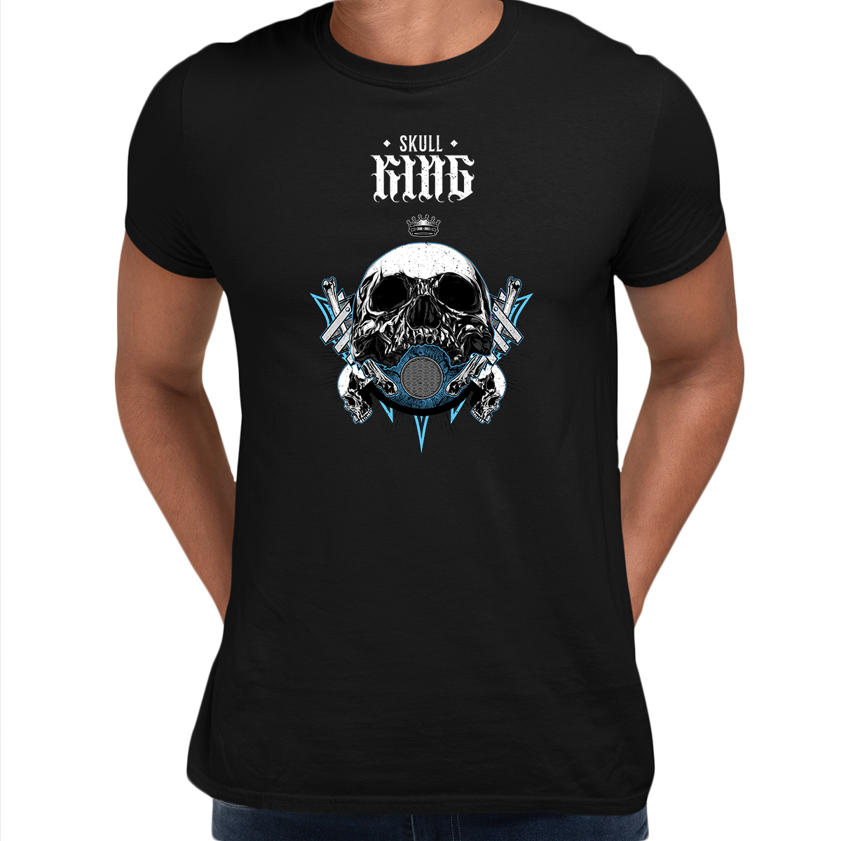 Old King Death Skull T-Shirts Mens Women Bike Knighthood Grave Unisex T-shirt - Kuzi Tees
