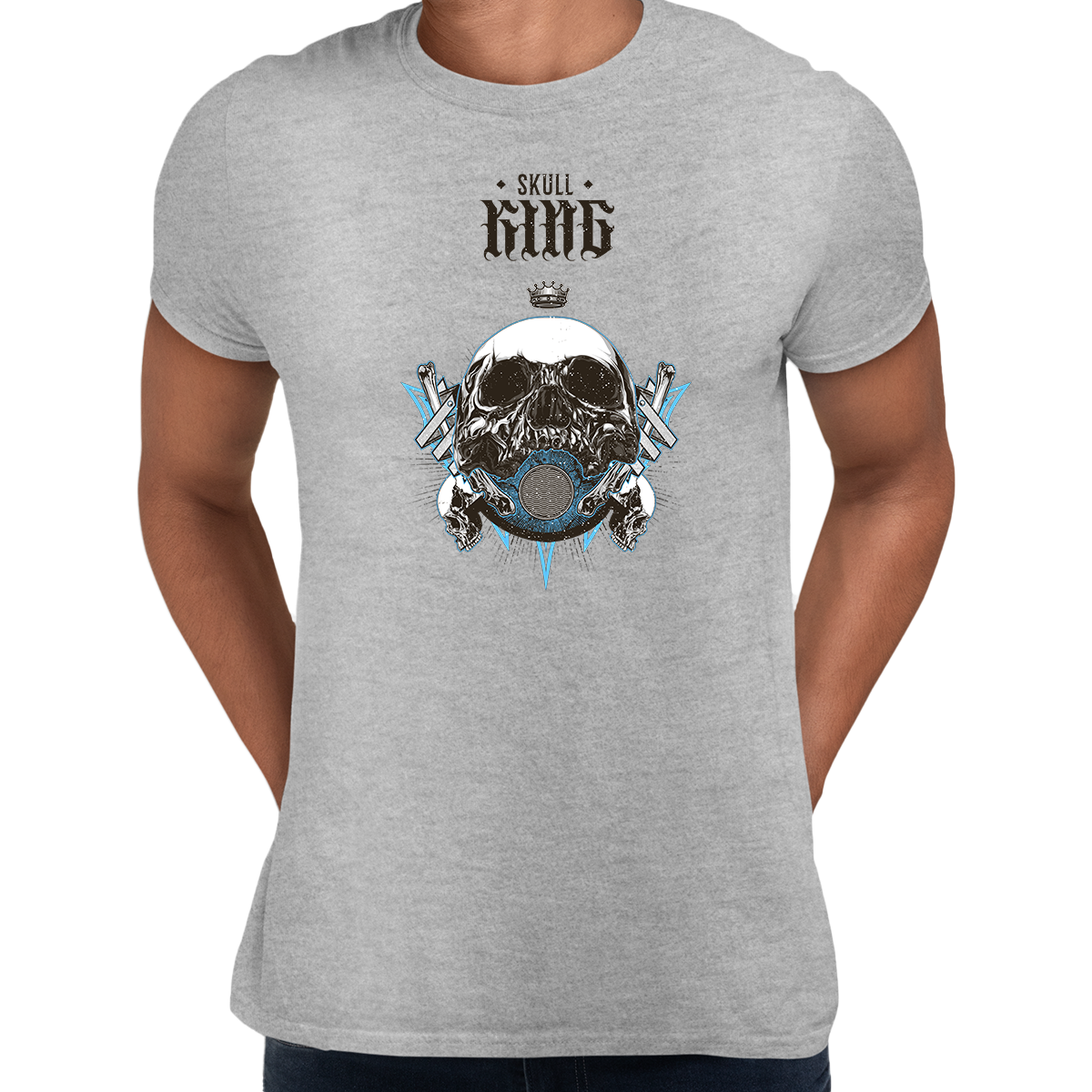Old King Death Skull T-Shirts Mens Women Bike Knighthood Grave Unisex T-shirt - Kuzi Tees