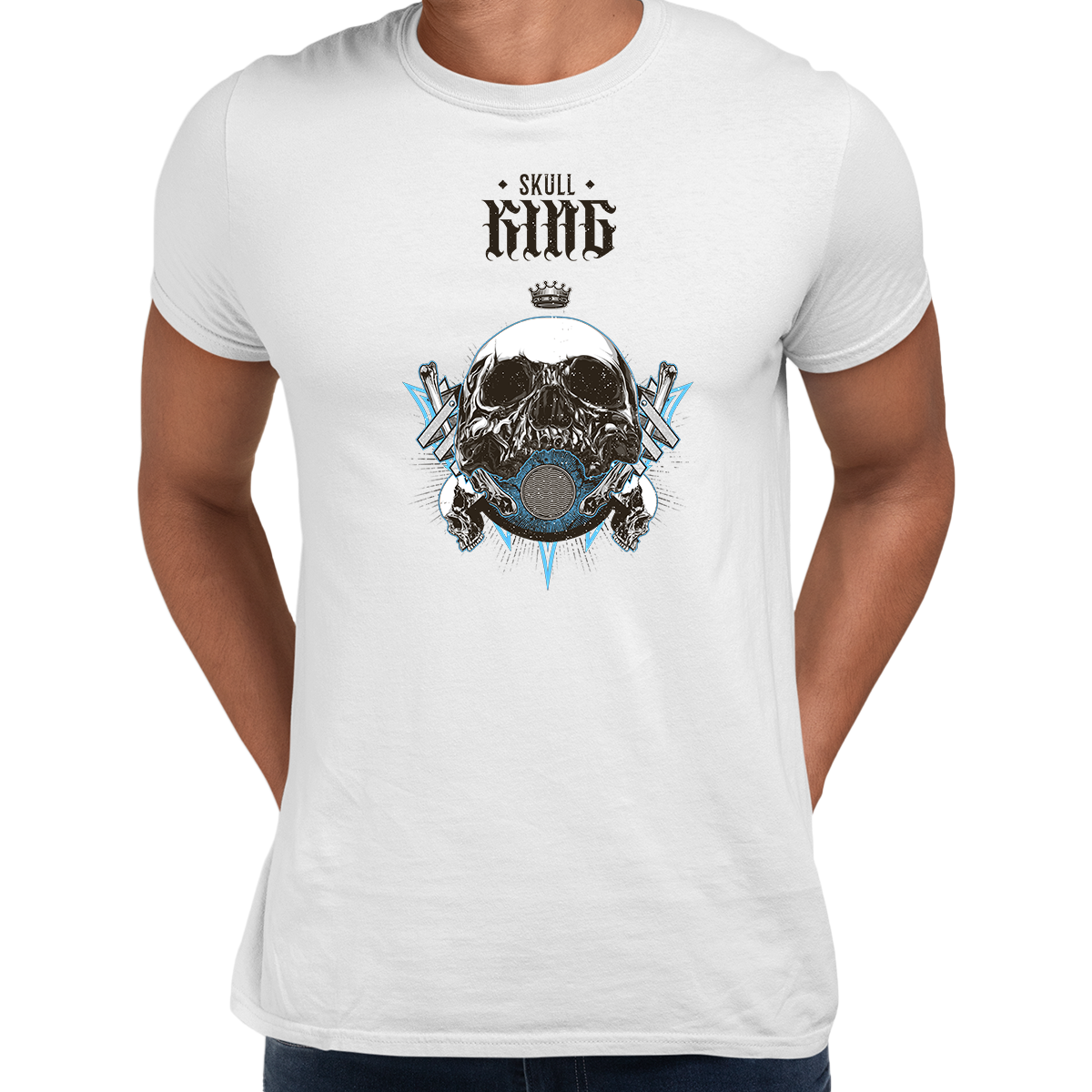 Old King Death Skull T-Shirts Mens Women Bike Knighthood Grave Unisex T-shirt - Kuzi Tees