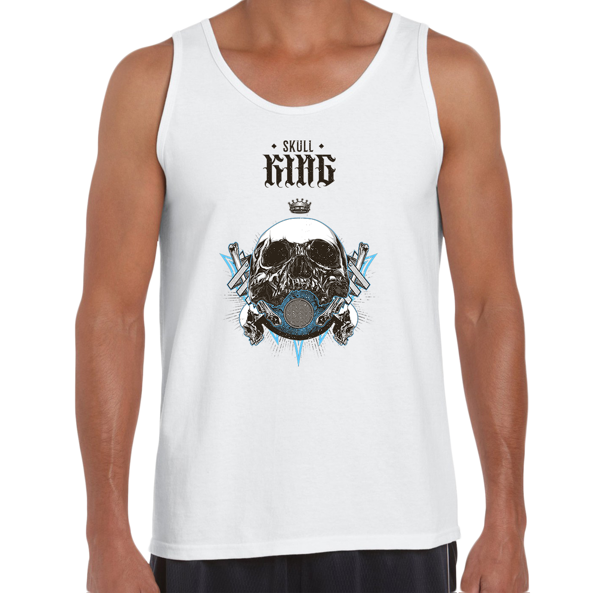Old King Death Skull Bike Knighthood Grave Unisex Tank Top - Kuzi Tees