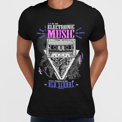 Old Skool Freedom of life Electronic Music Hipster T-Shirt - Kuzi Tees