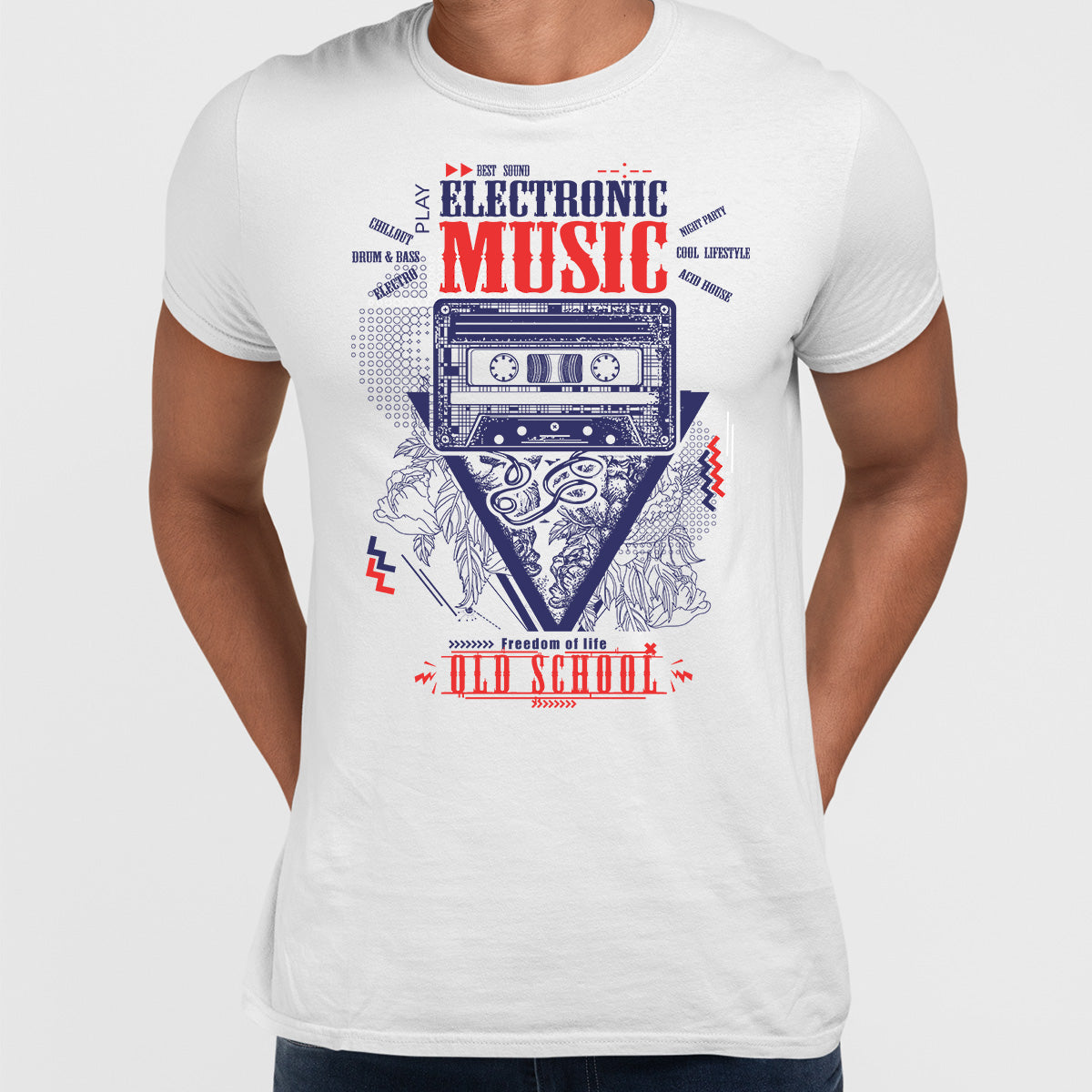 Old Skool Freedom of life Electronic Music Hipster T-Shirt - Kuzi Tees