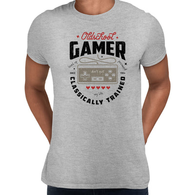 Mens Gaming T-Shirt Old School Gamer Retro Video Game Oldschool Gamer Unisex T-Shirt - Kuzi Tees