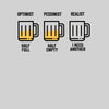 Optimist Pessimist Realist Mens Funny T-Shirt Novelty Joke T-Shirt Rude Gift Him Dad Birthday Slogan Unisex T-Shirt - Kuzi Tees