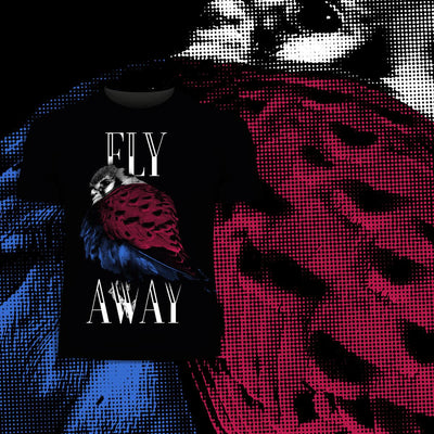 Fly Away Owl Halftone Animal Be Free T-Shirt - Kuzi Tees
