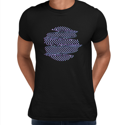Retrofuturistic Sphere Shape with Glitch & Defect Effects Design Unisex T-shirt - Kuzi Tees