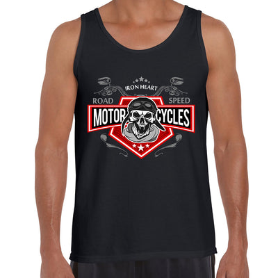 Vintage Biker Tank Top Skull  prints Emblems - Kuzi Tees