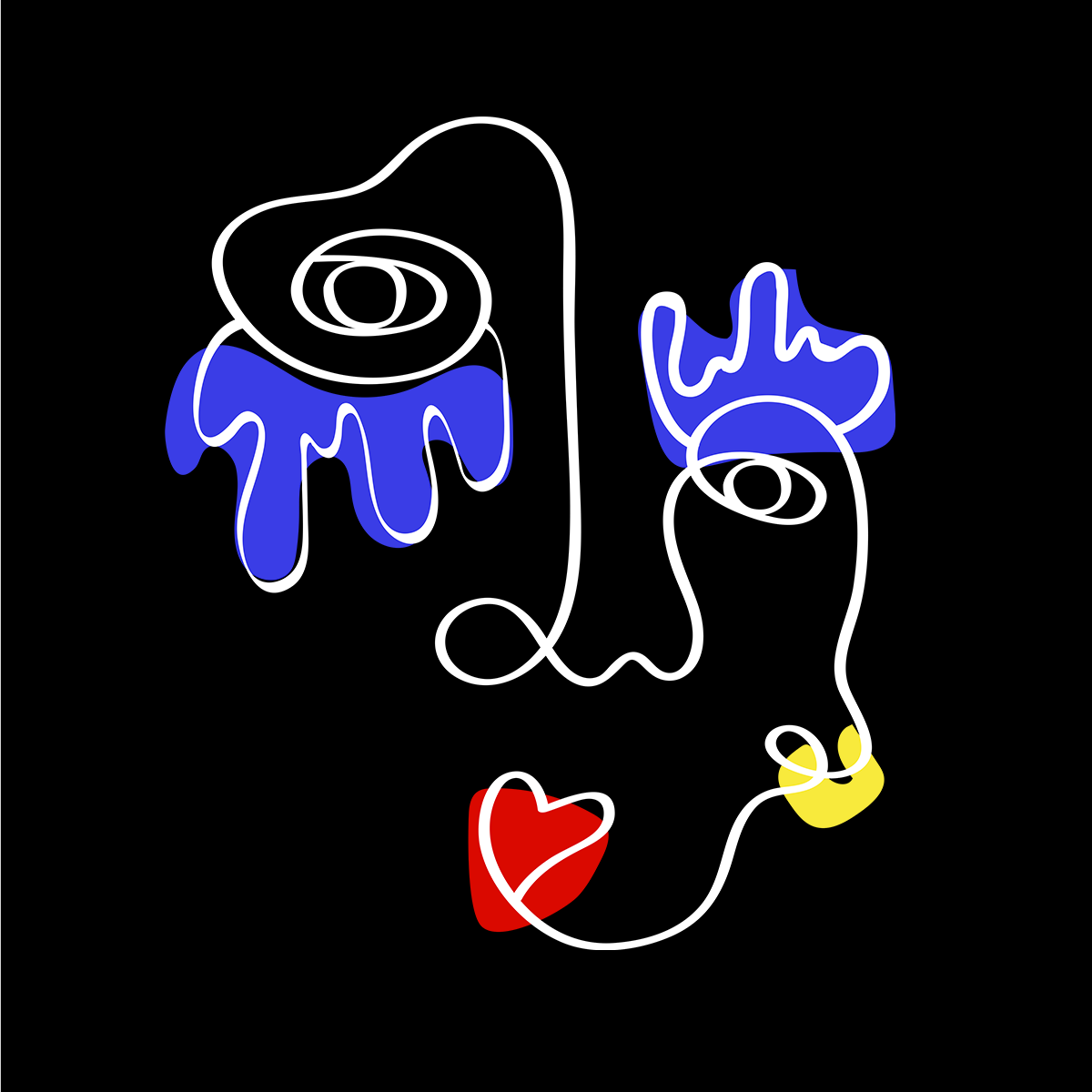 Old Skool Minimalist One Line Abstract Abstract Portrait One - Kuzi Tees