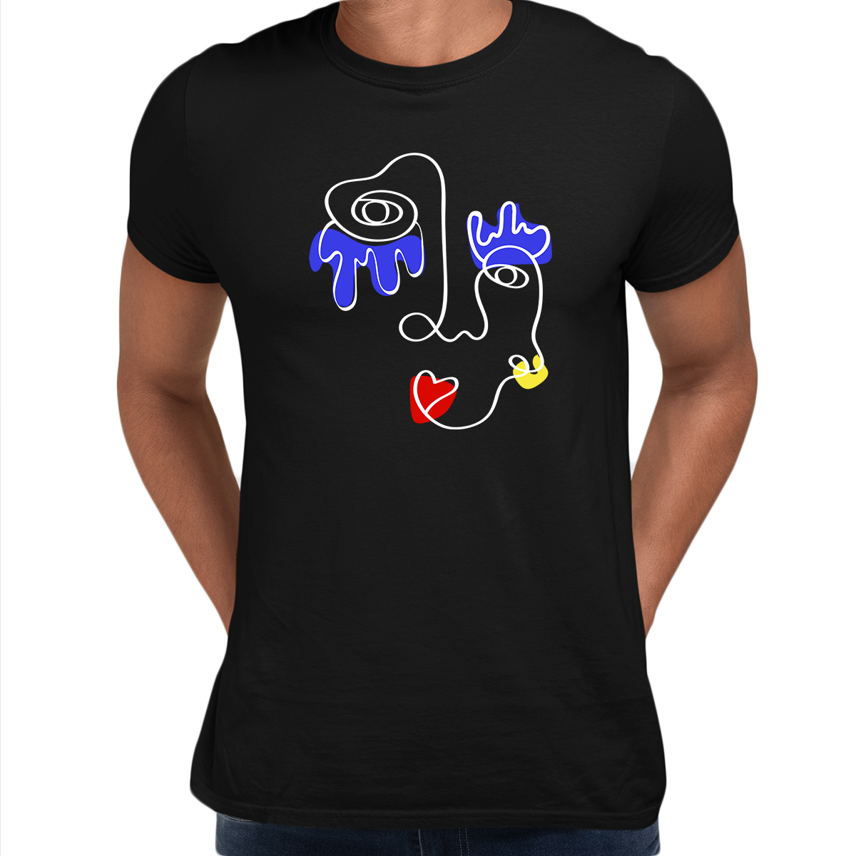 Old Skool Minimalist One Line Abstract Abstract Portrait One - Kuzi Tees