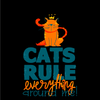 Cats Rule Everything Around Me - T-shirts For The Crazy Cat Ladies or Men - Kuzi Tees